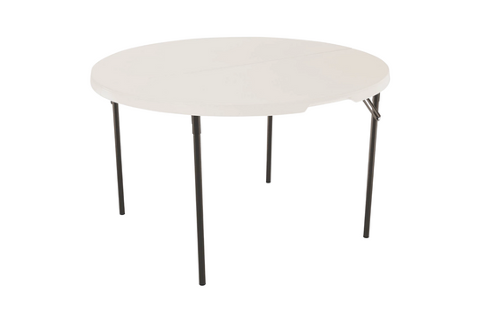 White plastic solid top rental table for receptions and parties in PG County, Maryland