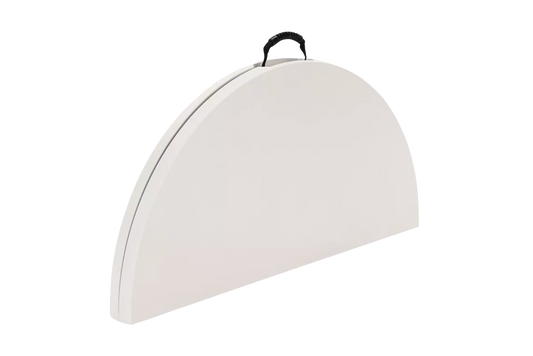 White plastic solid top rental table for receptions and parties in PG County, Maryland