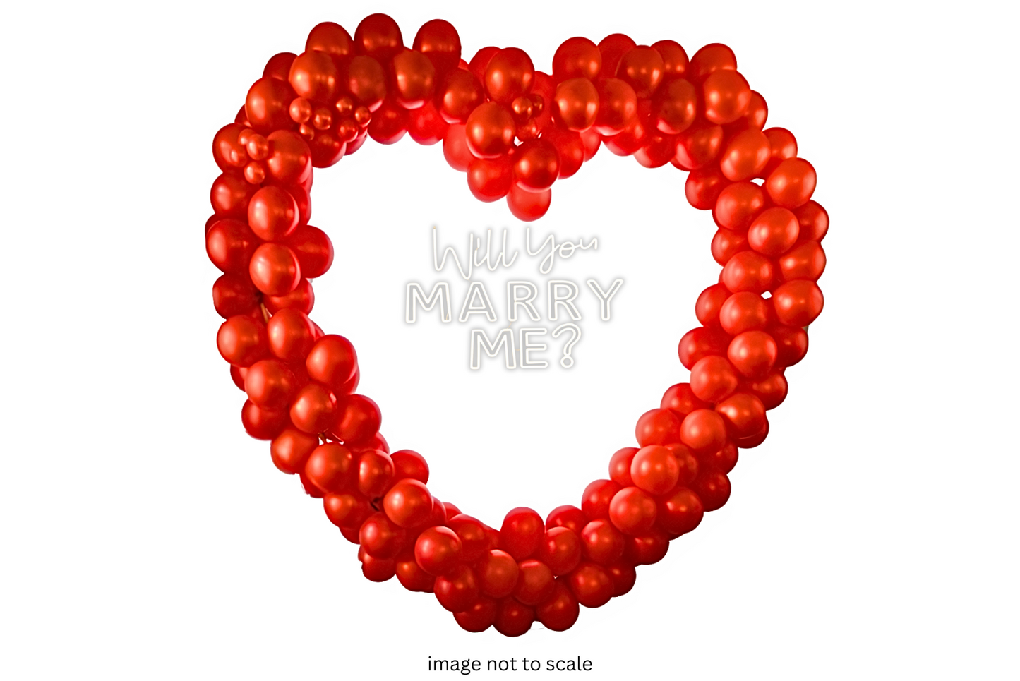 Will you marry me balloon heart arch