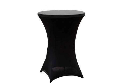 Black Cocktail Pub Table Spandex Cover Rental