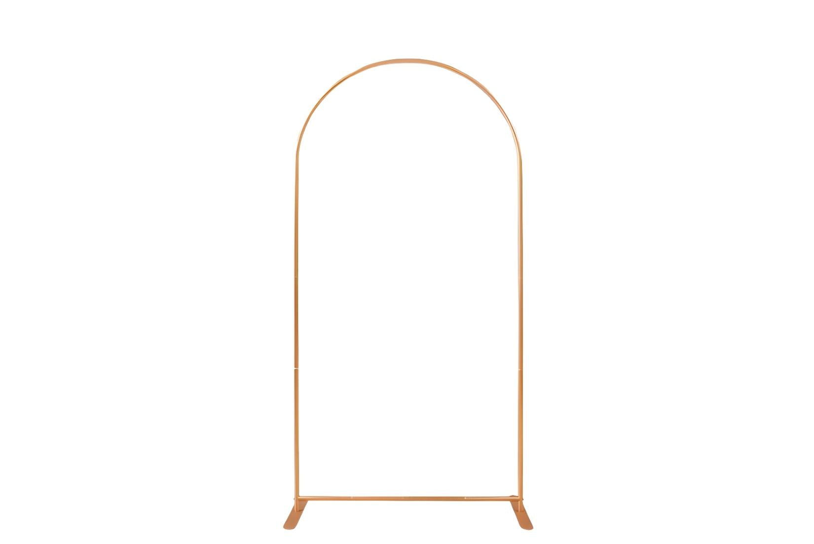 Gold 6.6ft arch-shaped stand on a white background
