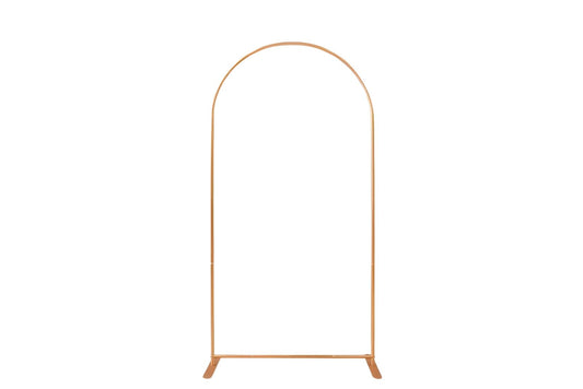 Gold 6.6ft arch-shaped stand on a white background