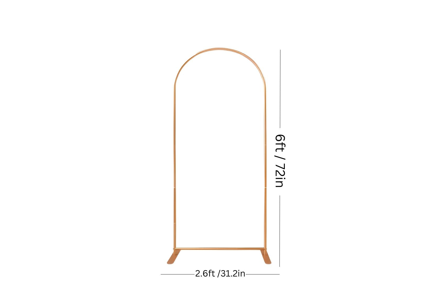 Arch measurements  on a white background