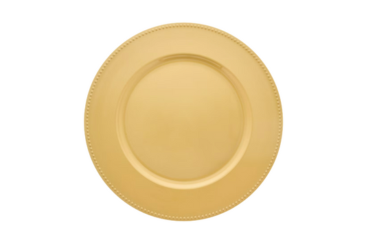gold charger plate used for party rentals in PG County