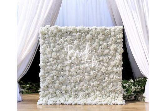 Flower Wall Backdrop Rental - White