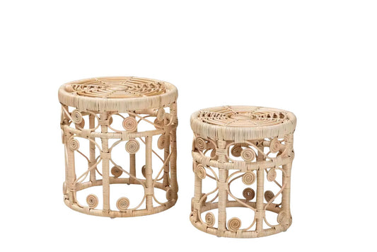Rattan end table set for Throne Rattan chair.