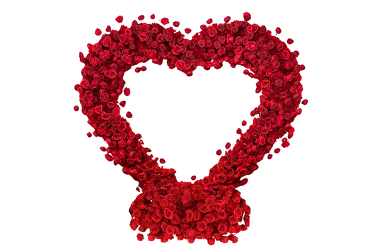 Red Rose Flower Heart Arch Rental