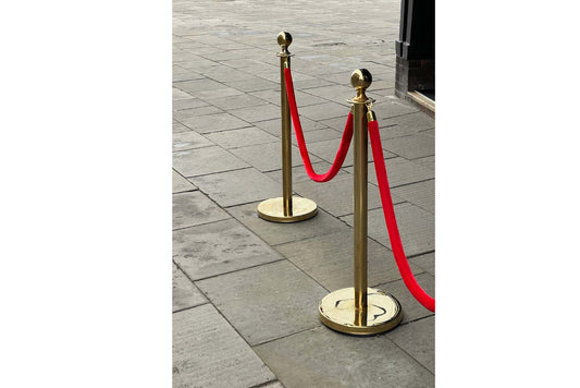 Red Velvet Rope Rental - Gold Clips