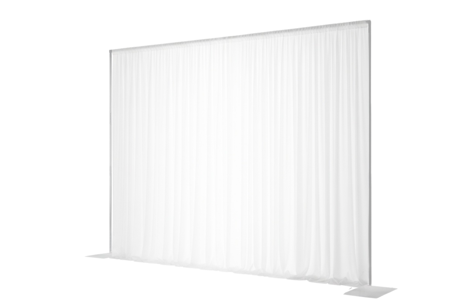 VIP rental setup with white room divider drapes.