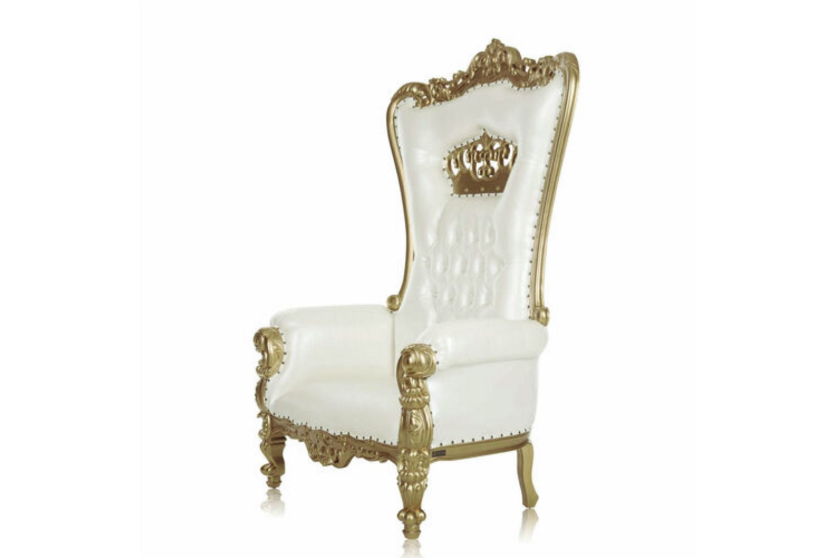 Off white throne chair perfect for Indian puberty ceremonies (Ritu Kala Samskara or Ritushuddhi) and weddings.