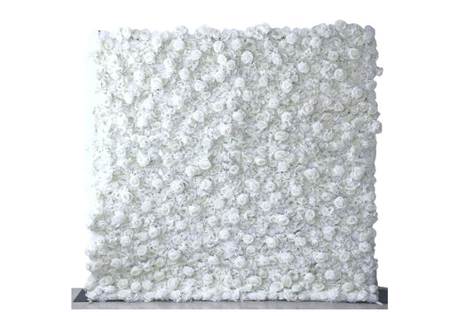 White flower wall for wedding, bridal or baby shower. Available for rent in Maryland.