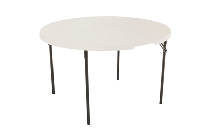 White plastic solid top rental table for receptions and parties in PG County, Maryland