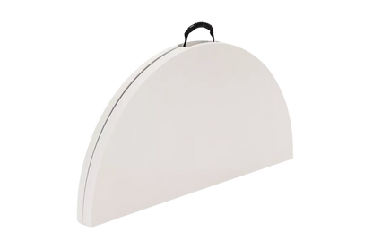 White plastic solid top rental table for receptions and parties in PG County, Maryland