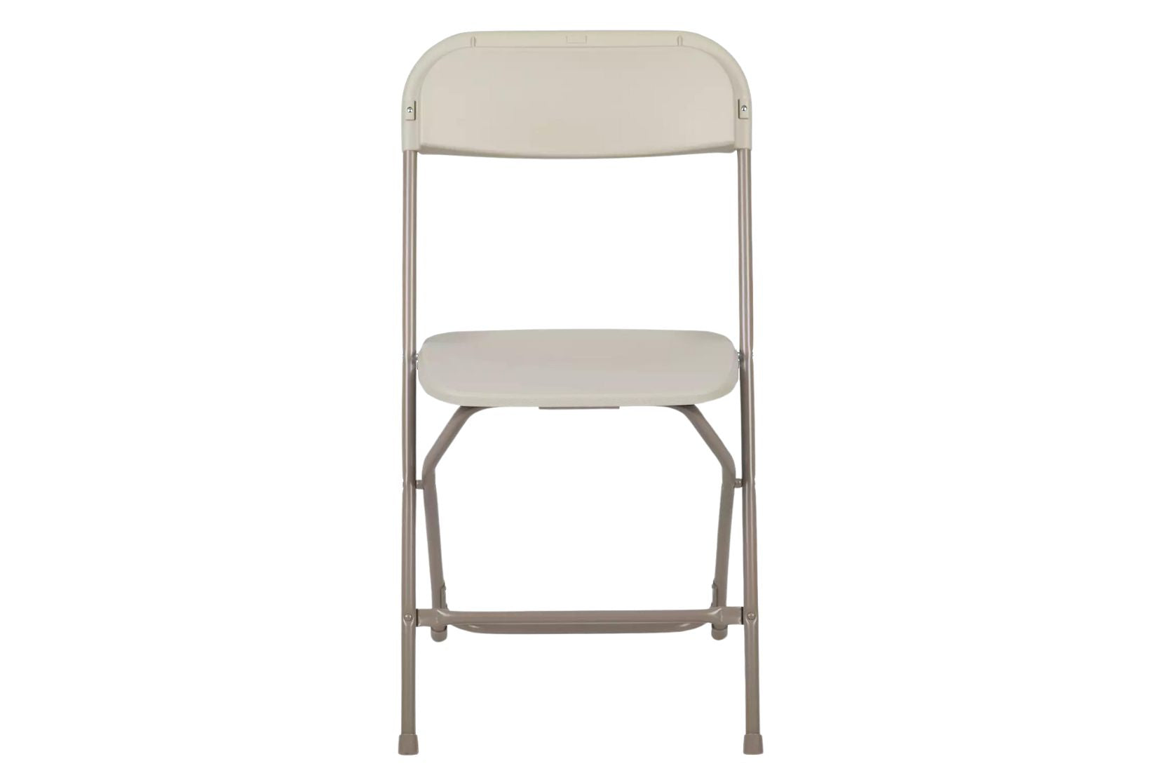 Beautiful off-white beige rental folding chair. Sturdy and comfortable. Pickup or delivery in Maryland.