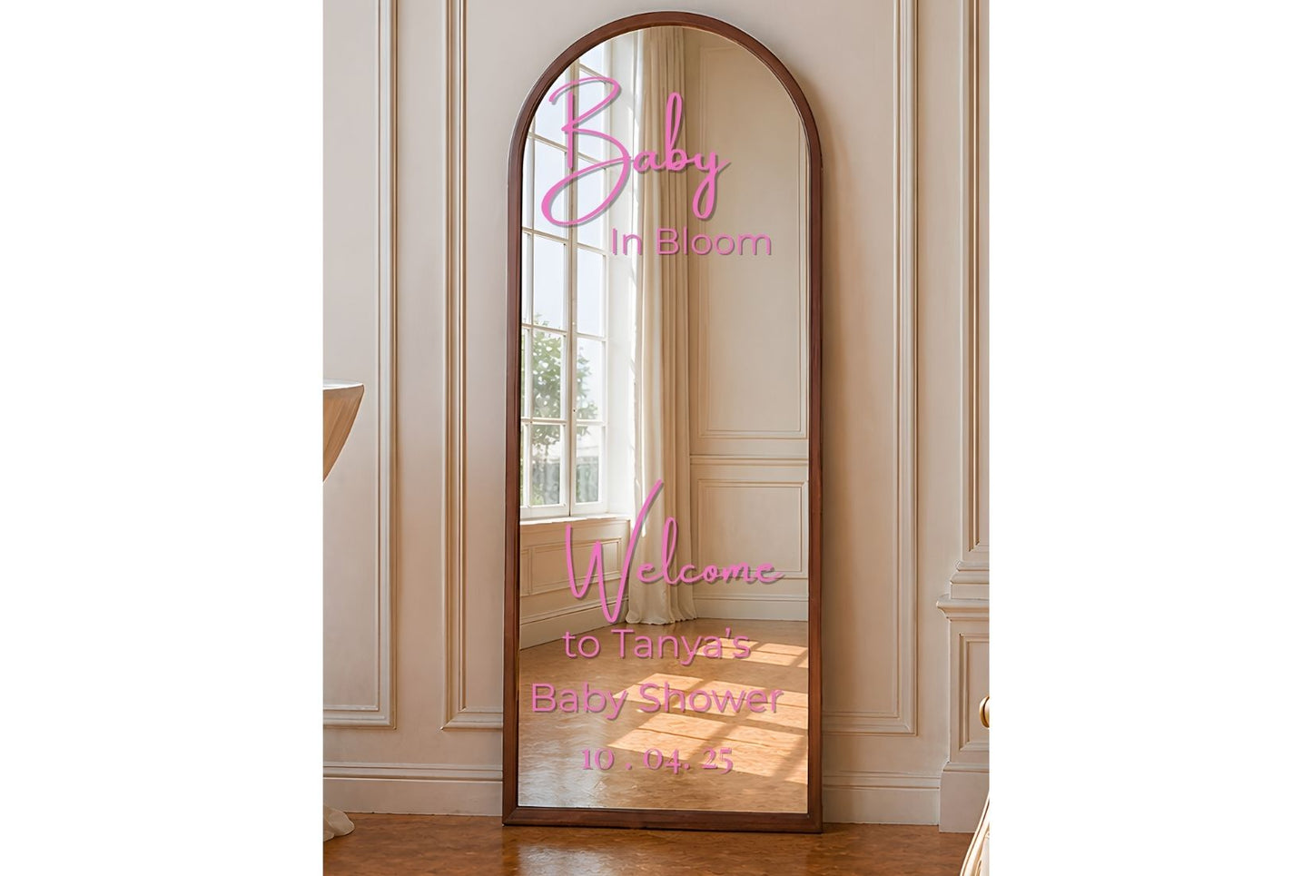 Selfie mirror welcome sign for baby shower