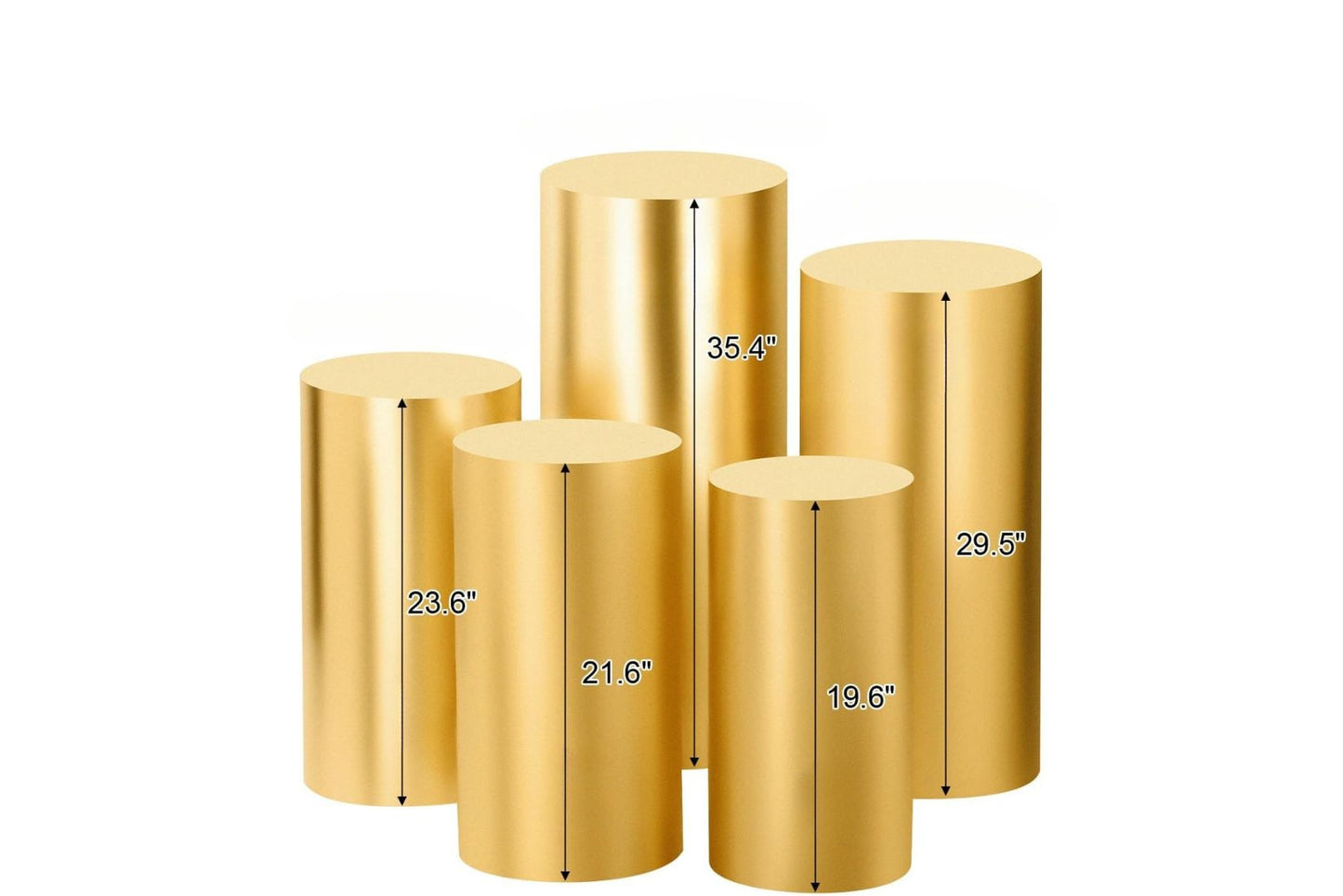 Set of gold pedestals with measurements for any event