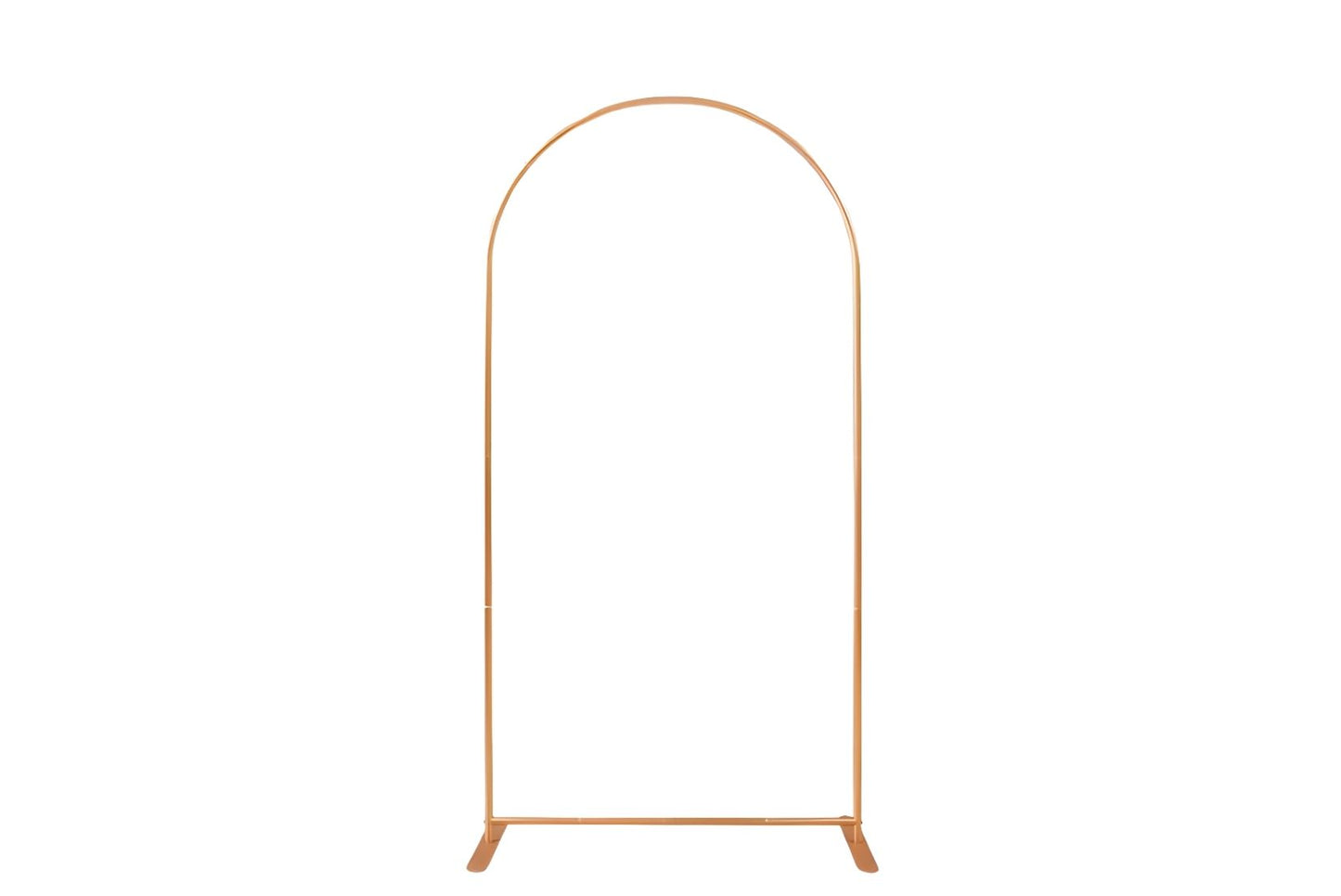 Gold 6.6ft arch-shaped stand on a white background