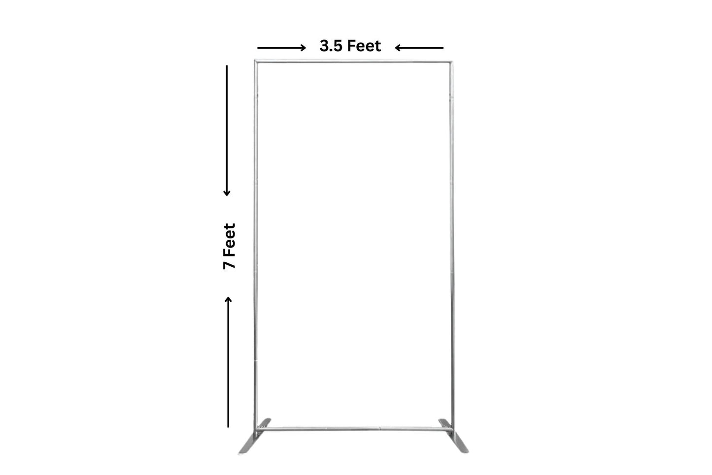 Rectangle arch medium frame with sizes on a white background.