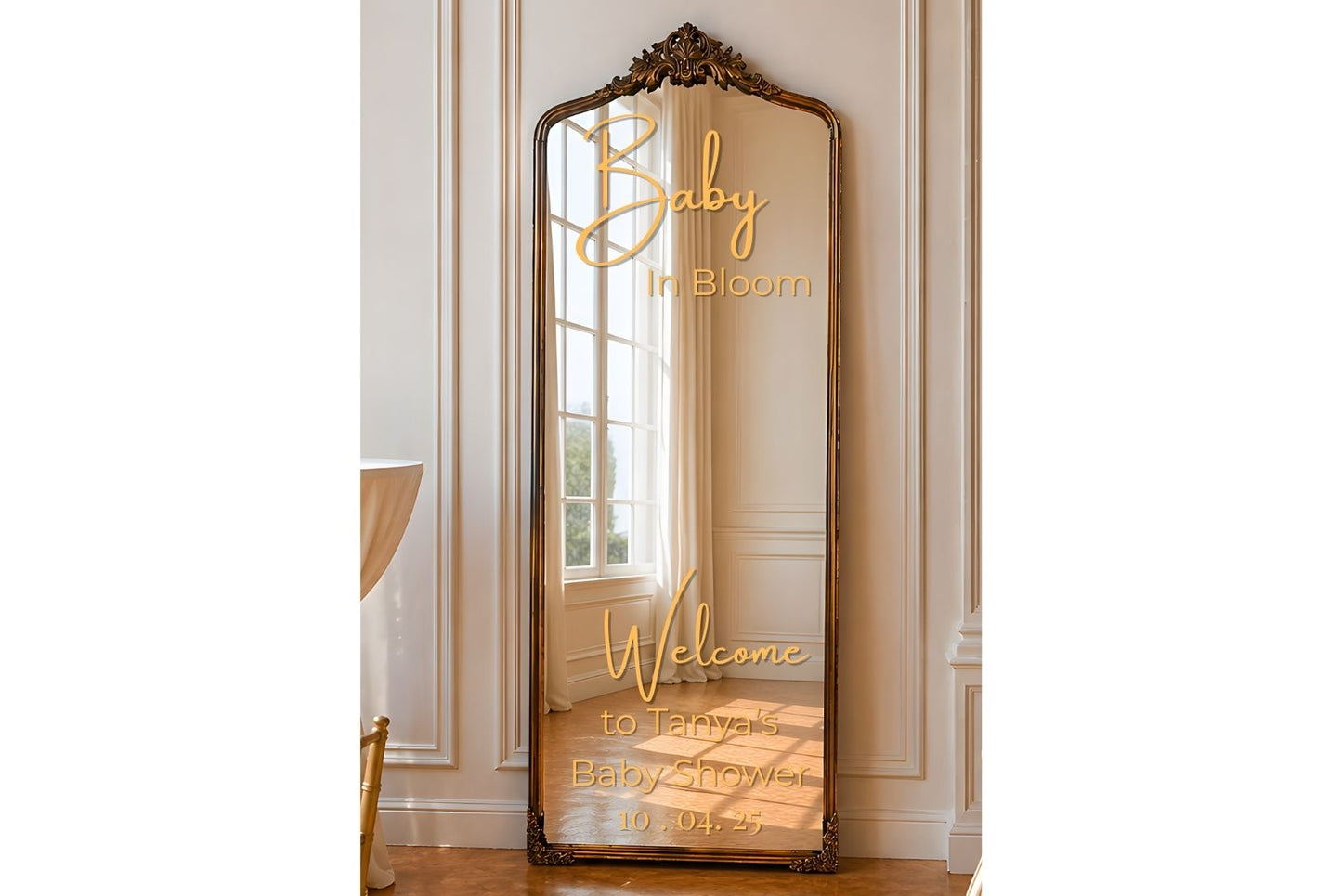 Golden Bronze Ornate Arch Selfie Mirror Rental