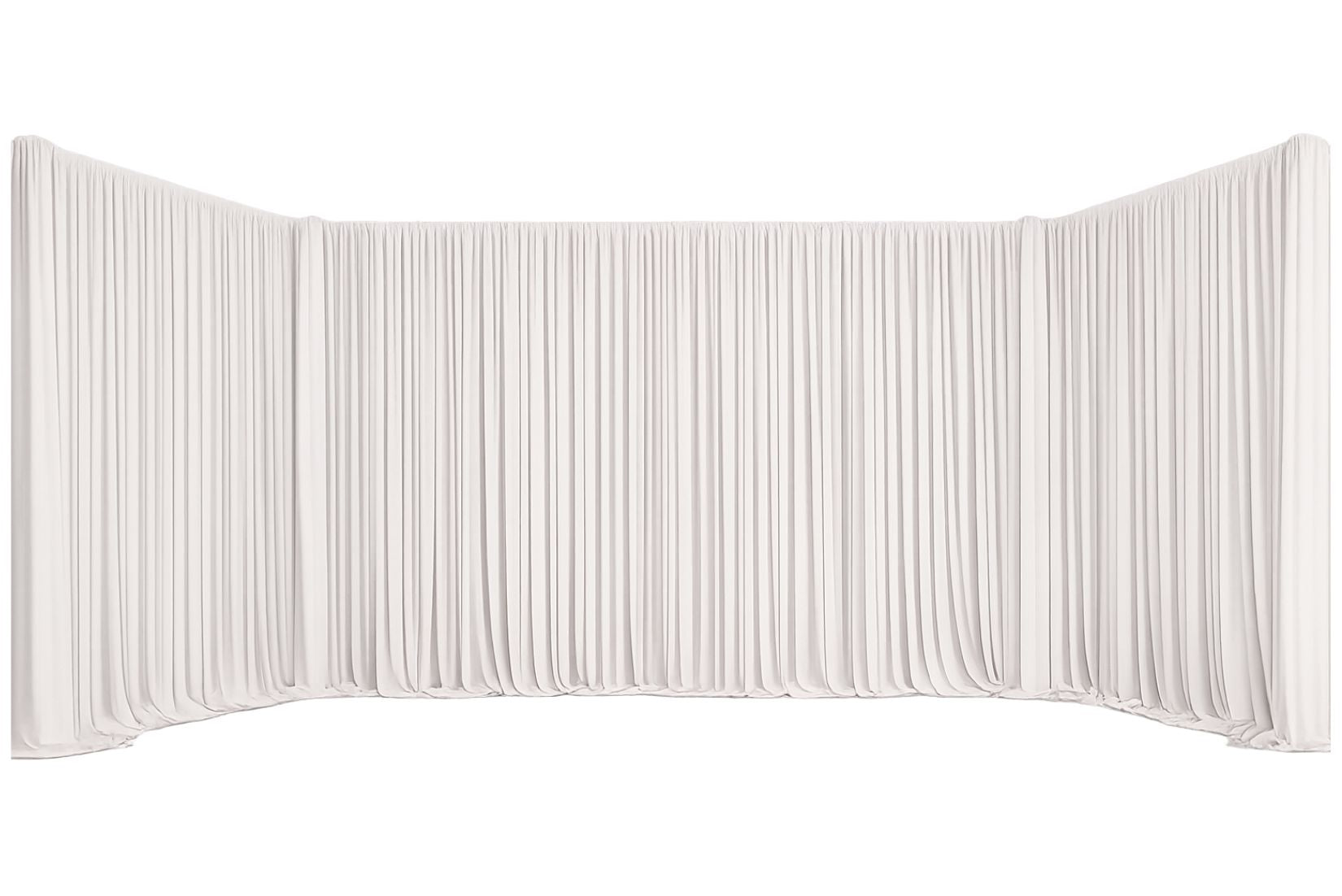 Wall-to-wall full room draping with white panels.
