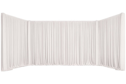Wall-to-wall full room draping with white panels.