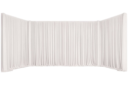 Wall-to-wall full room draping with white panels.