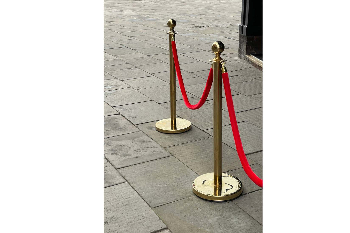 Red Velvet Rope with Gold Clips Rental