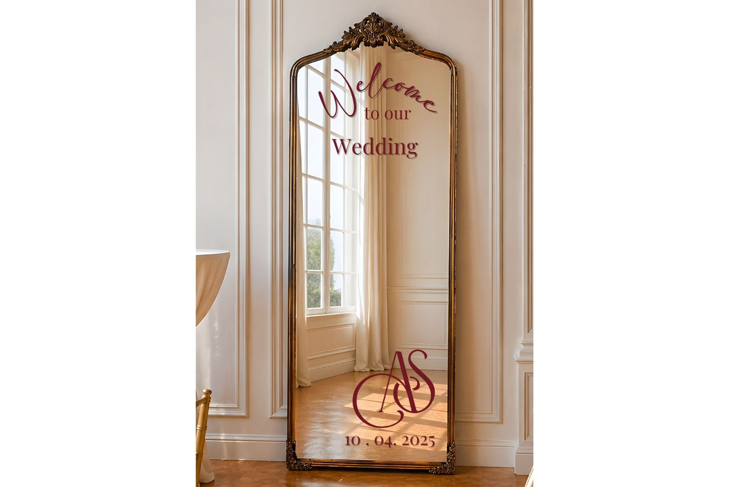 Golden Bronze Ornate Arch Selfie Mirror Rental