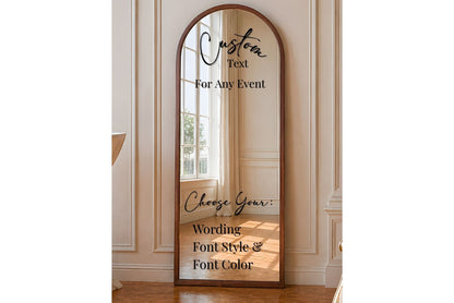 Custom selfie mirror with choose your wording, font and text color