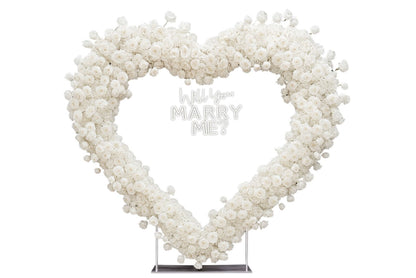 White rose heart shaped background for weddings or proposals.