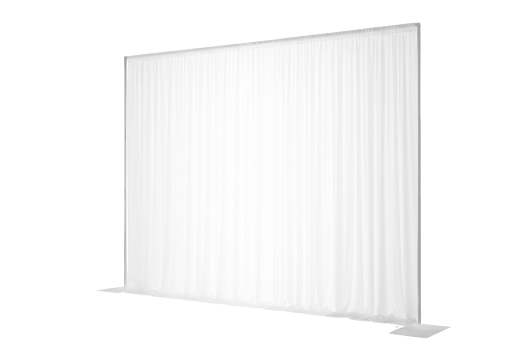 VIP rental setup with white room divider drapes.